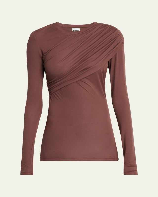 Dressi Draped Long-Sleeve Top